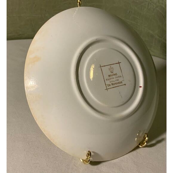 Cup & Saucer White w Blue/Gold Trim BOOTHS Silicon China England “OR REPOUSSE” - Picture 8 of 8